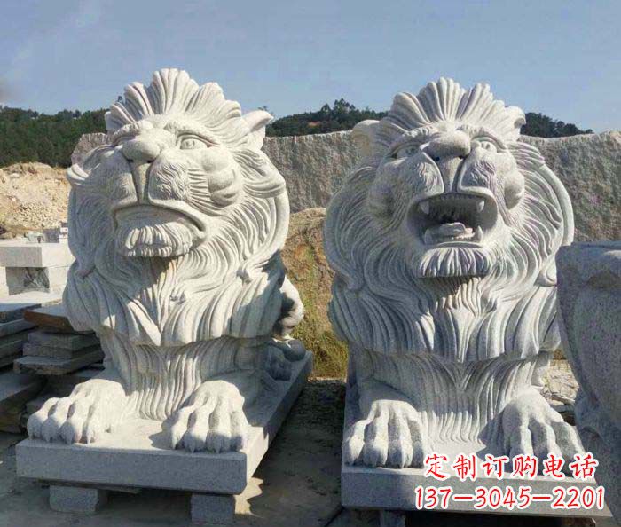 青海大理石西洋欧式石狮子