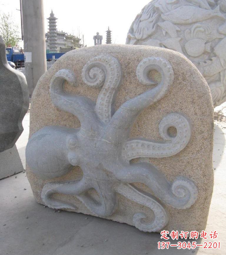 青海精美大理石章鱼雕塑