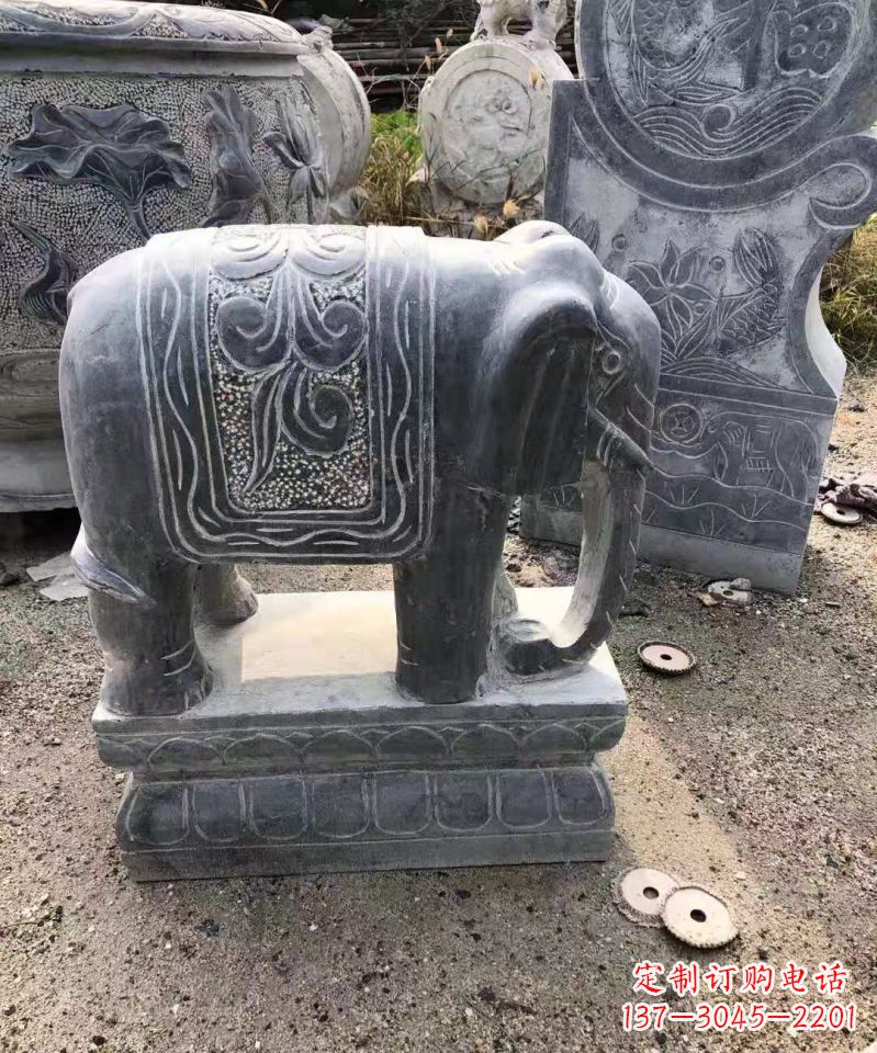 青海大理石大象雕塑