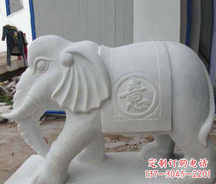 青海传承财富祝福,大理石招财大象雕塑