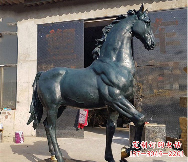 青海大型公园铸铜马雕塑 (2)