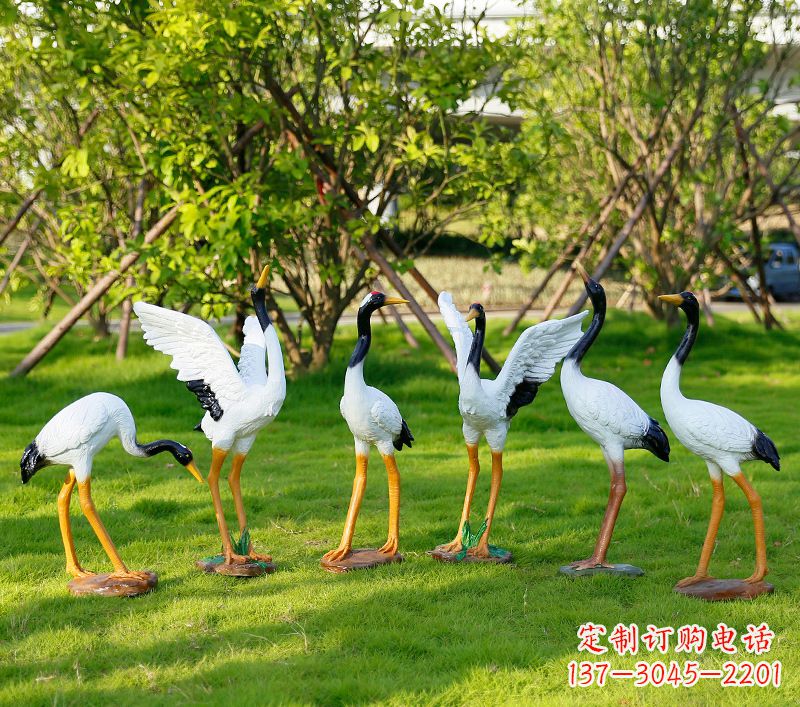 青海丹顶鹤抽象雕塑