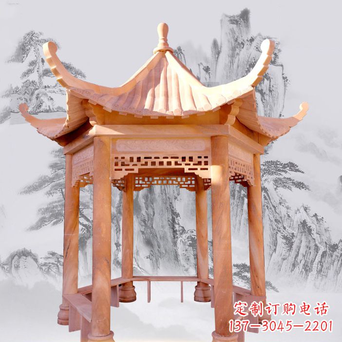 青海优雅大理石雕刻凉亭
