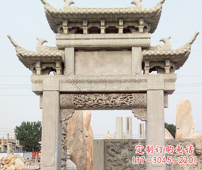 青海特色大理石牌坊石雕