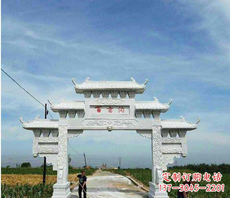青海西方风格石牌坊石雕