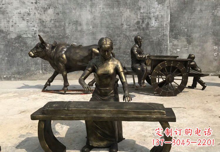 青海精美绝伦的古筝铜雕