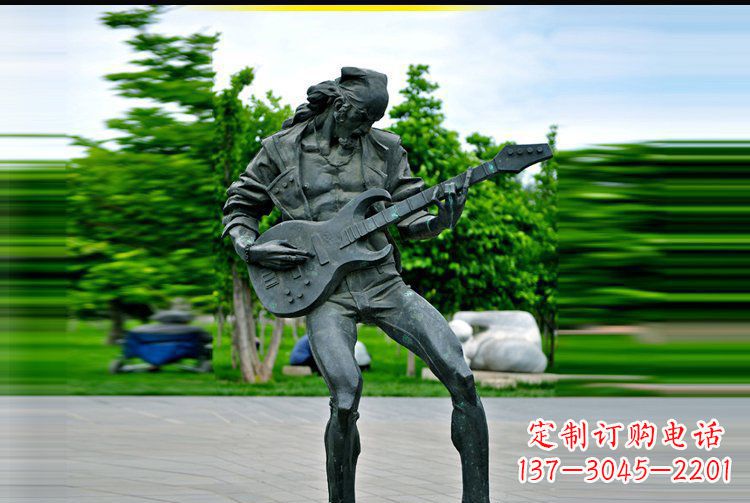 青海铜雕吉他景观雕塑