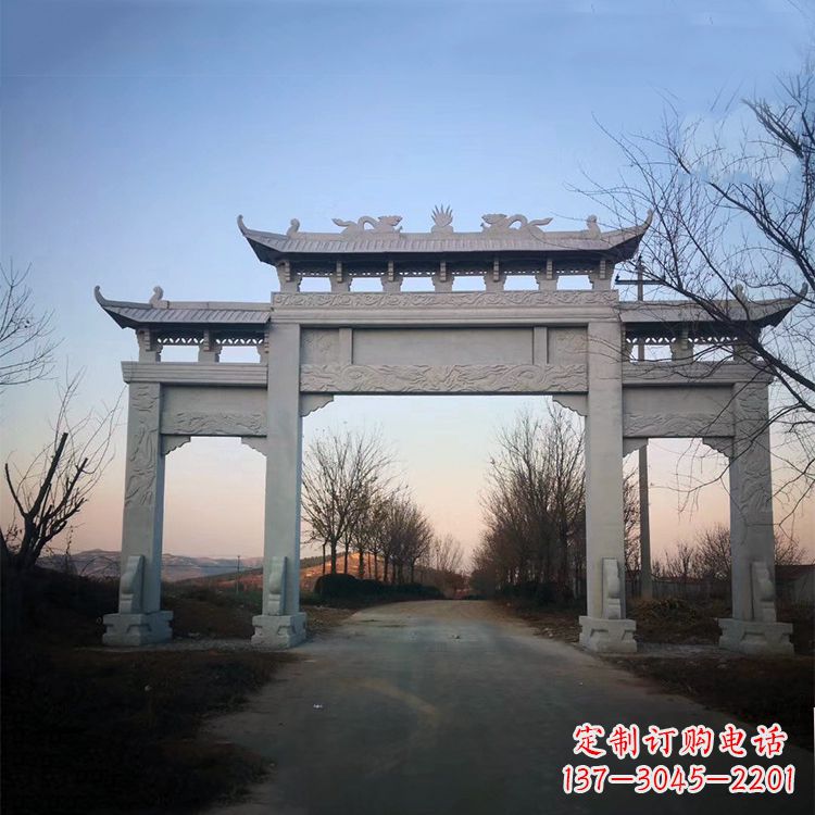 青海品质卓越的道路三门石牌坊雕塑