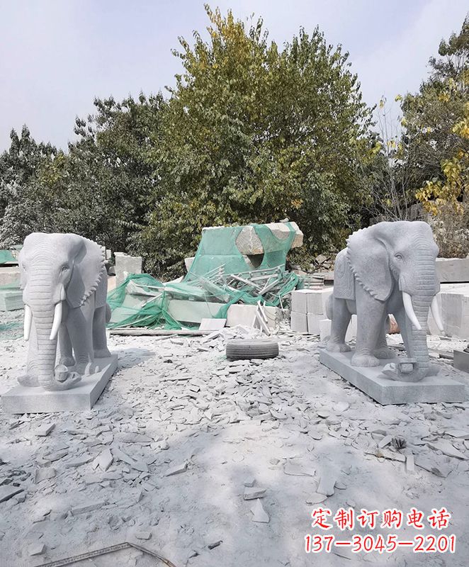 青海优雅精美大象石雕
