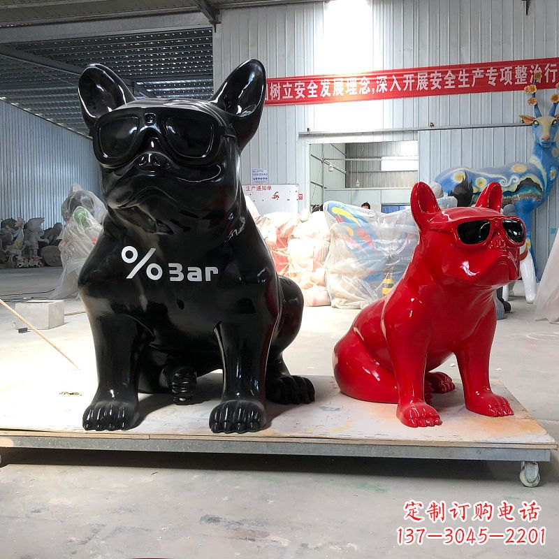 青海精致可爱的不锈钢斗牛犬雕塑