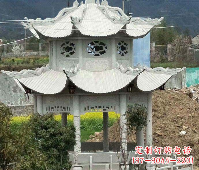 青海古典凉亭石雕