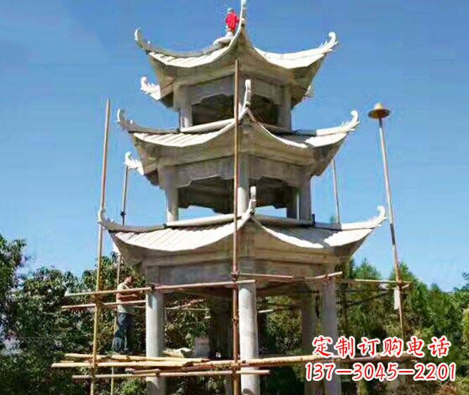 青海精美古典凉亭石雕