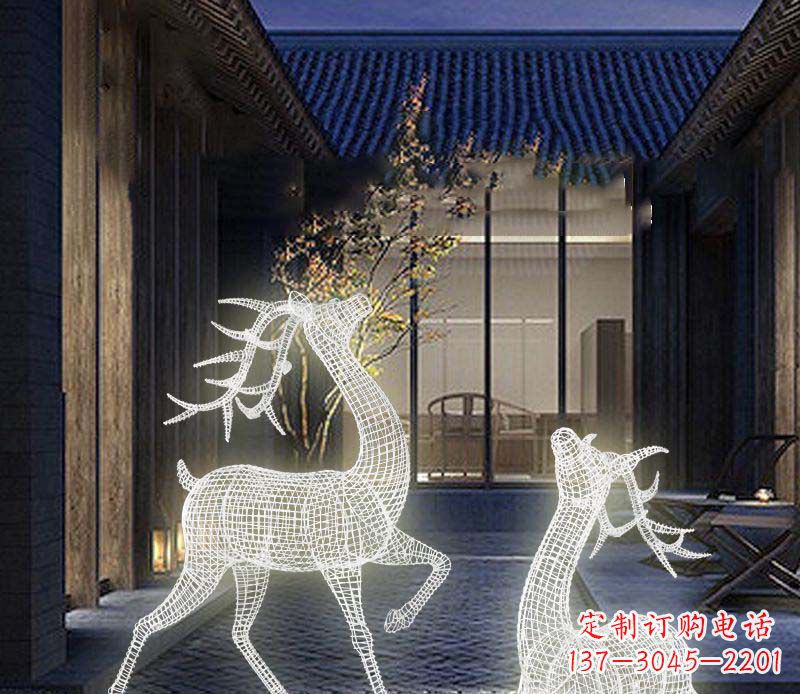 青海发光精致梅花鹿雕塑