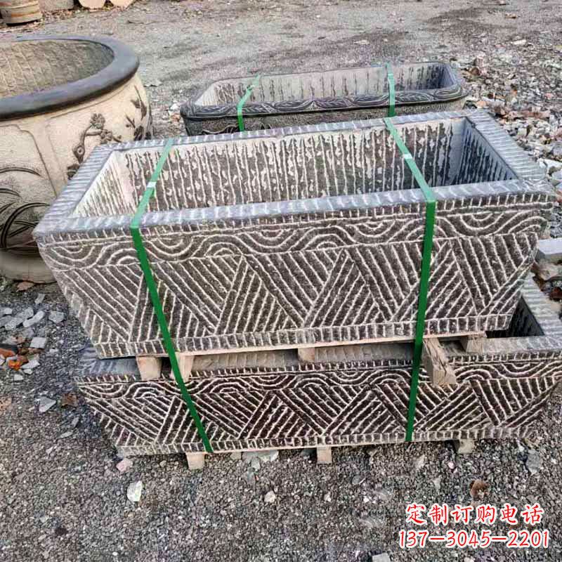 青海方形手工雕刻石槽