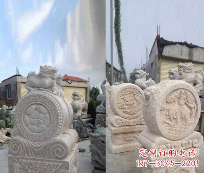 青海仿古抱鼓石门墩雕塑
