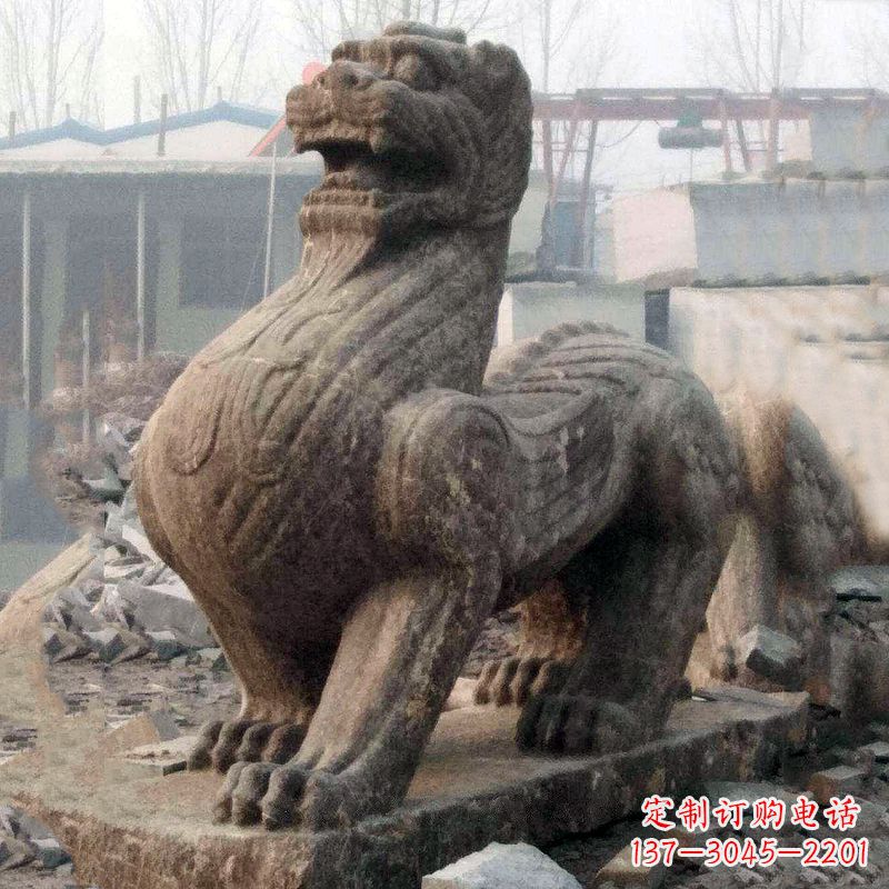 青海中领雕塑狴犴青石雕塑融入古代神话的历史文化风格
