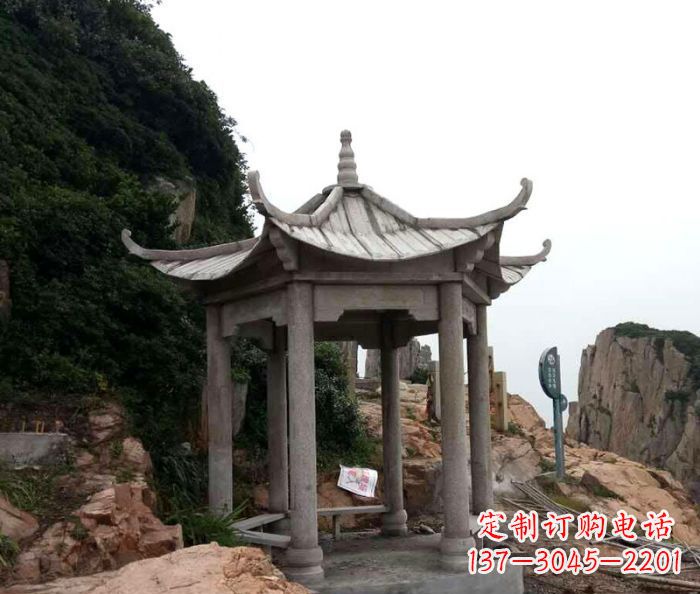 青海仿古六角凉亭石雕 (7)