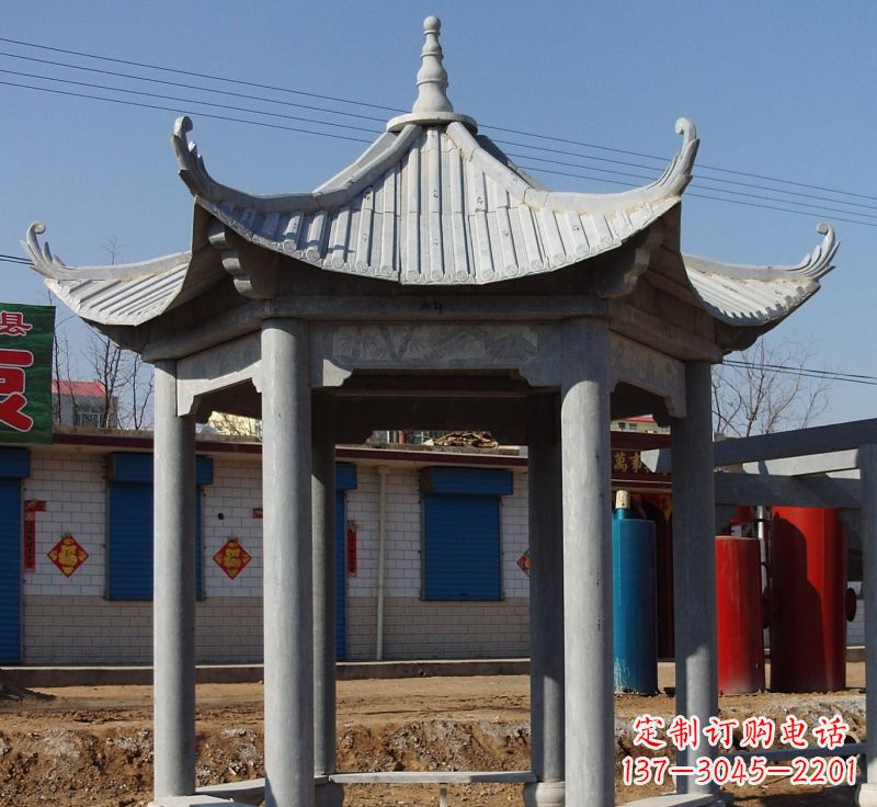 青海精美仿古石雕凉亭