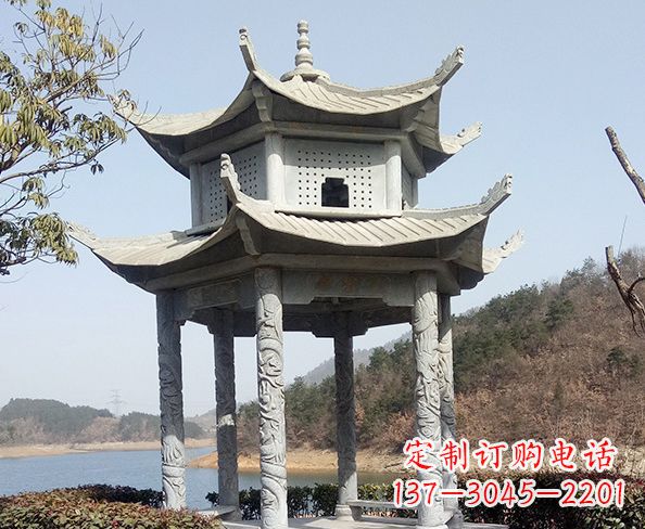 青海古典凉亭石雕