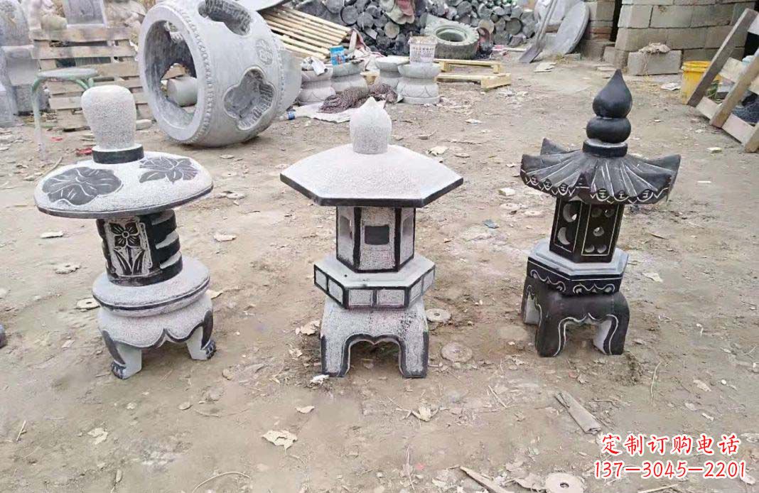 青海传统仿古石灯雕塑
