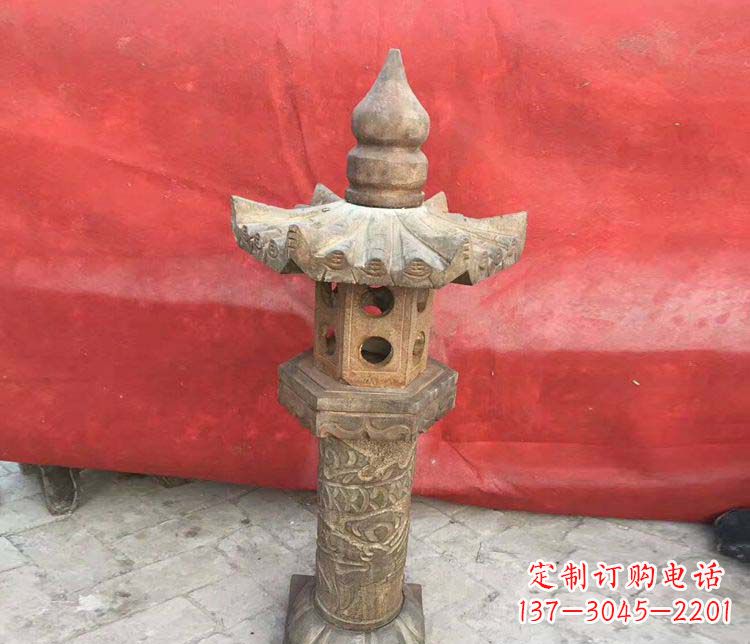 青海仿古石灯公园石雕 (2)