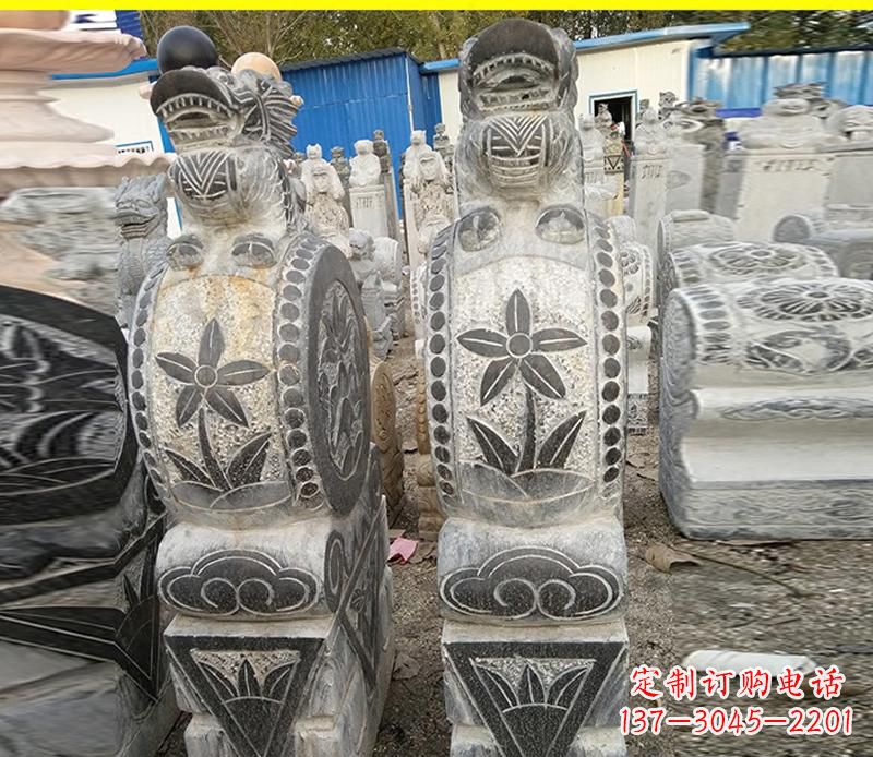 青海仿古石门墩雕塑,传承历史文化
