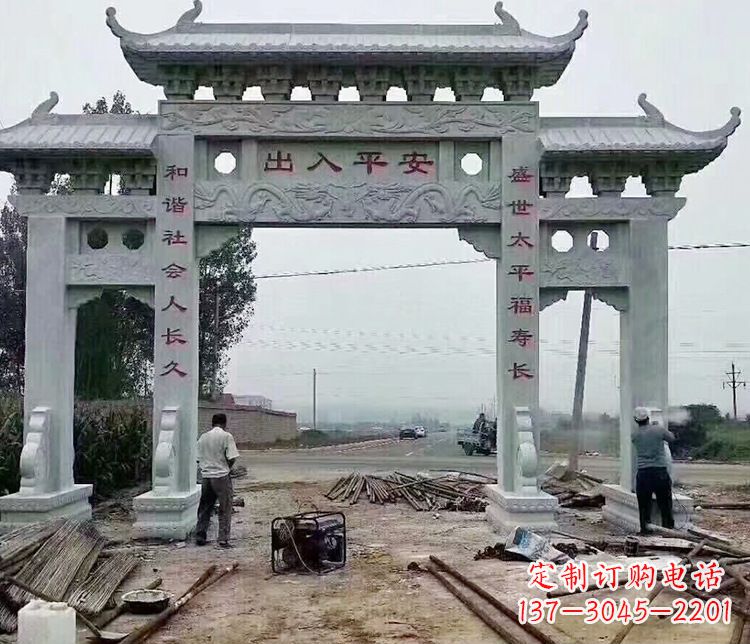 青海仿古石牌坊石雕