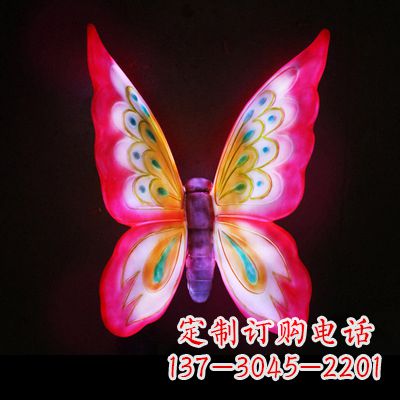 青海仿真蝴蝶_大号红色发光款70x50x30