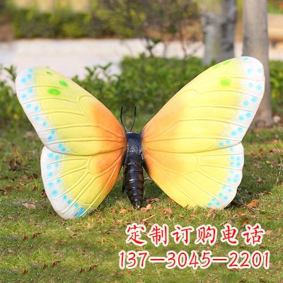 青海仿真蝴蝶_黄白色35x65x42