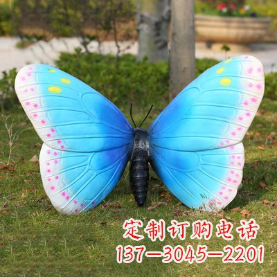 青海仿真蝴蝶_蓝白色款35x65x42