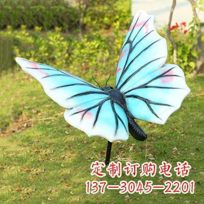 青海仿真蝴蝶_浅蓝白色款80x76x40