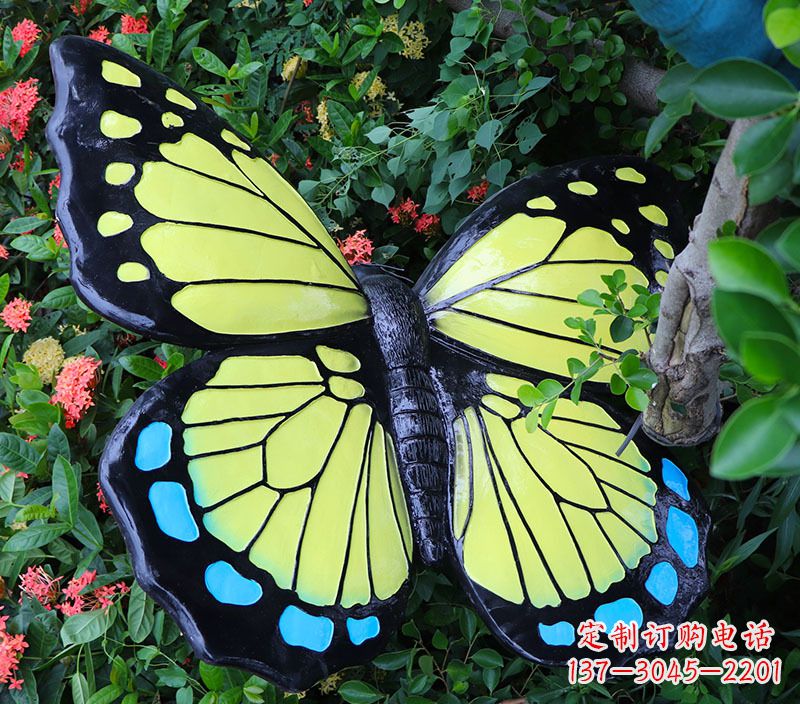 青海仿真蝴蝶摆件玻璃钢雕塑