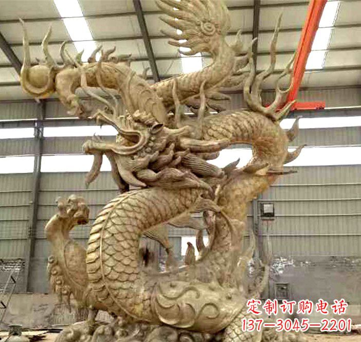 青海精美铜龙雕塑