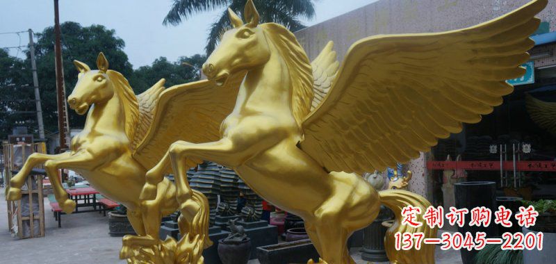 青海飞马玻璃钢仿铜动物雕塑