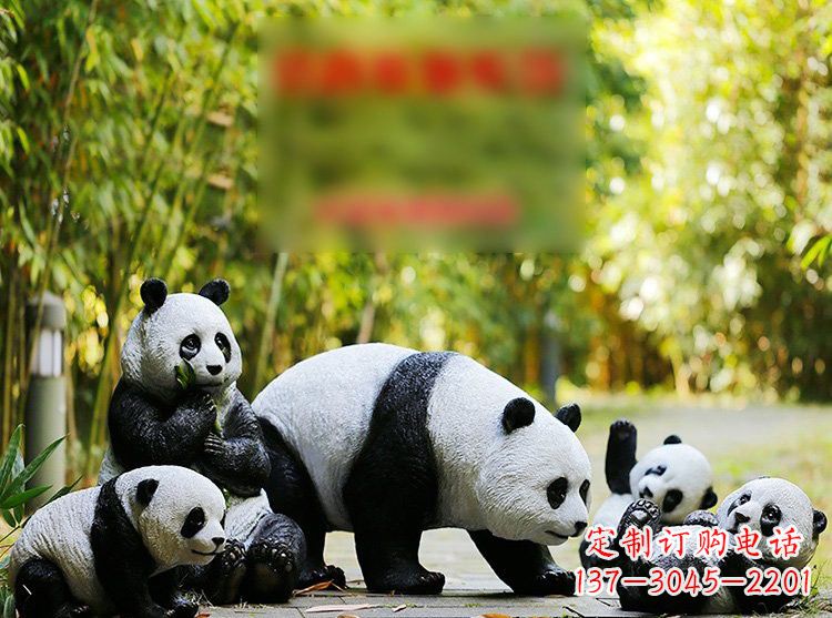 青海玻璃钢仿真熊猫雕塑