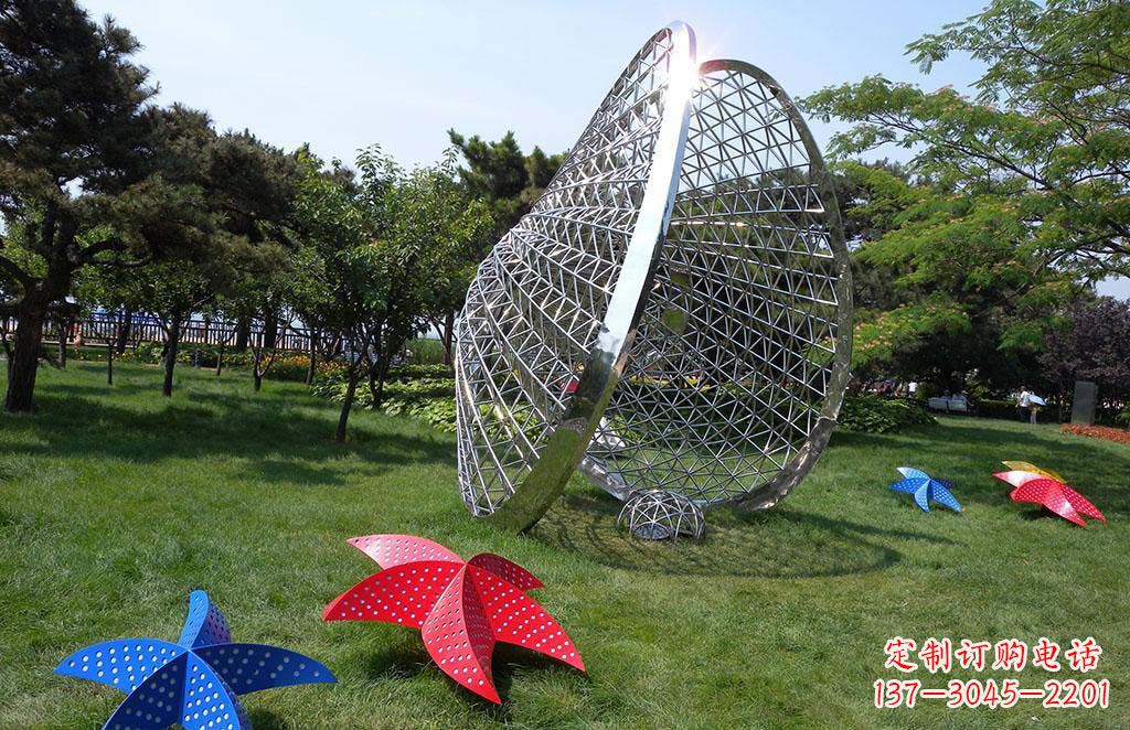 青海精美不锈钢贝壳海星景观雕塑