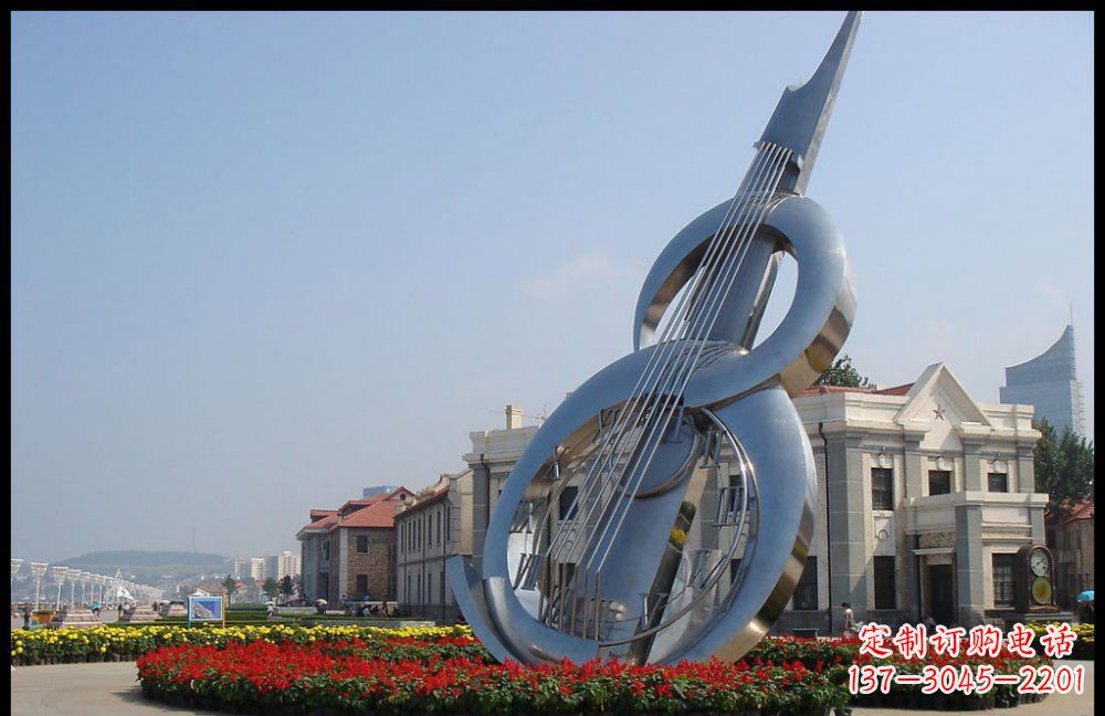 青海YFZD-001不锈钢抽象大提琴雕塑