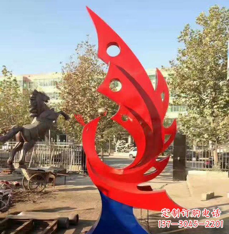 青海艺术精美的不锈钢凤凰雕塑