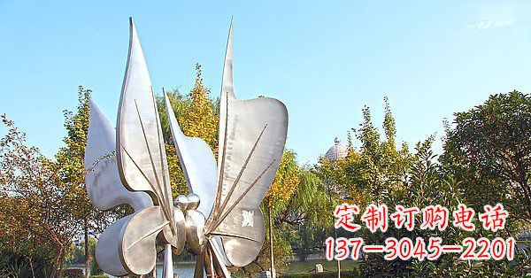 青海英伦风格精致不锈钢抽象蝴蝶雕塑