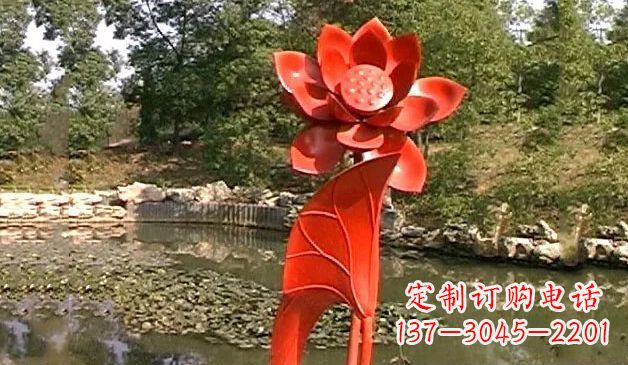 青海精美不锈钢荷花雕塑