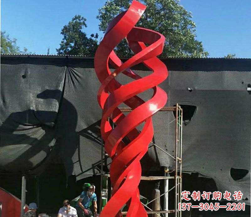 青海高端不锈钢螺旋飘带景观雕塑