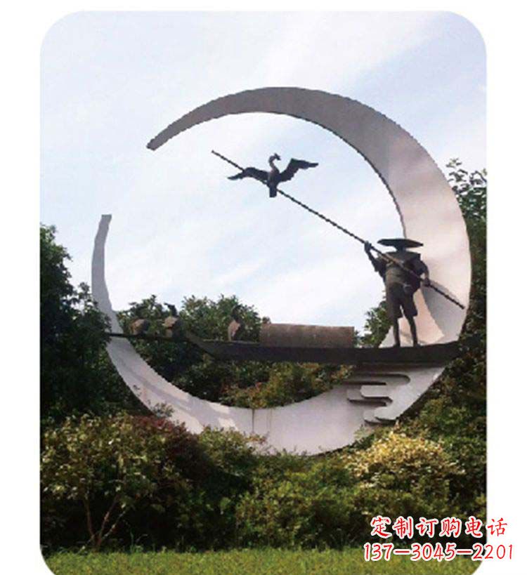 青海精致美观的不锈钢鸬鹚雕塑