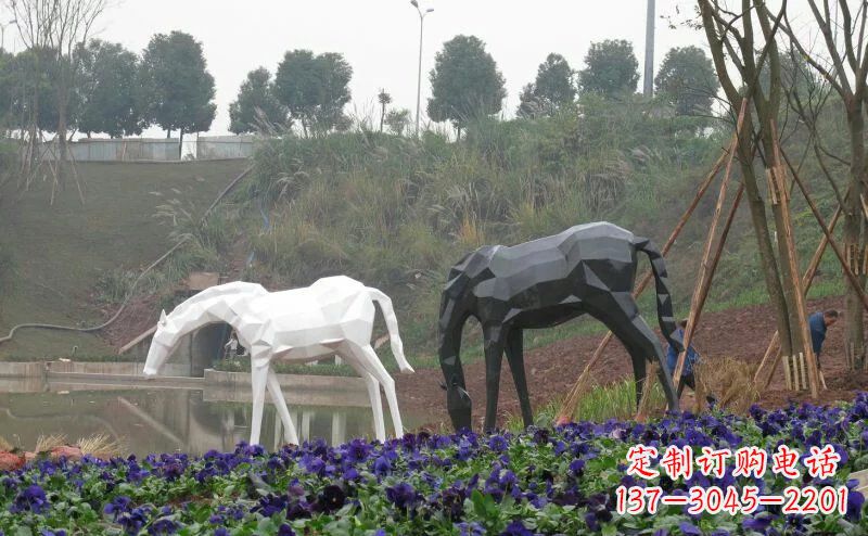 青海盛世之美,精美不锈钢动物雕塑