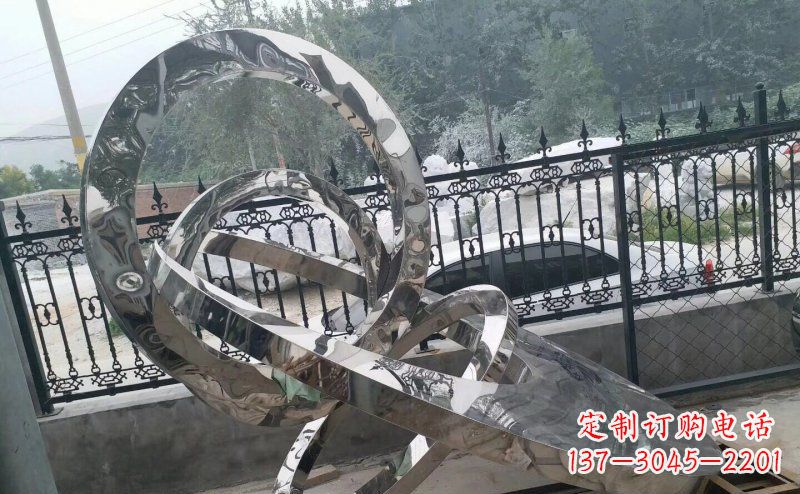 青海公园拼接圆环景观不锈钢雕塑