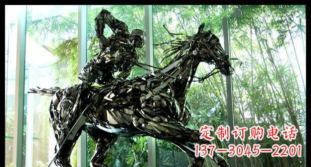 青海高品质不锈钢骑马雕塑