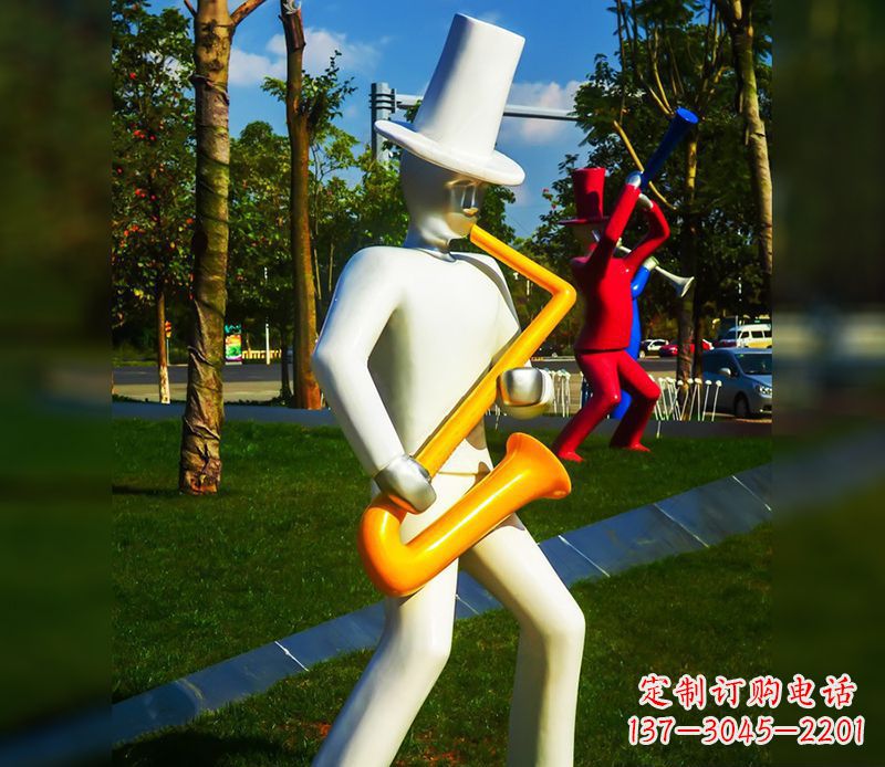 青海精美的萨克斯不锈钢雕塑