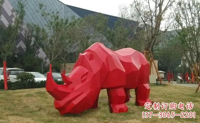青海摩洛哥高端不锈钢犀牛雕塑