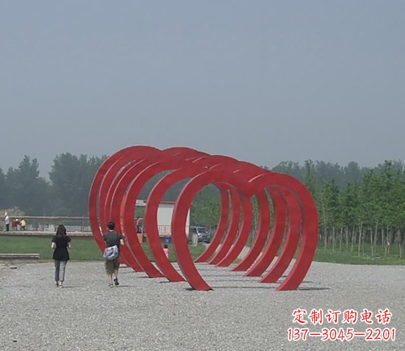 青海不锈钢心形拱门雕塑