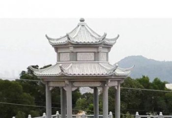 青海仿古双层石雕凉亭