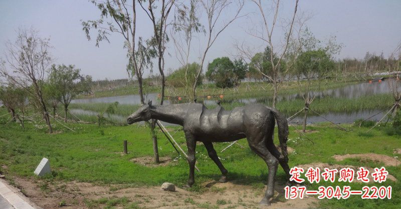 青海公园抽象马景观铜雕